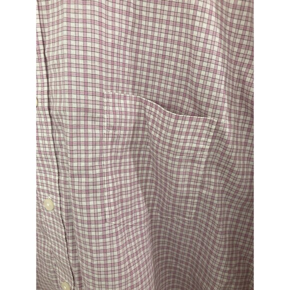 Men's Untuckit Button Down Shirt 3XL Gingham Plaid Pink White Long Sleeve - Picture 3 of 6